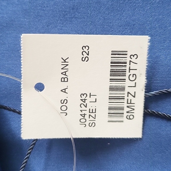 1995- JoS. A. Bank Traveler Tailored Fit Blue Color Size LT NWT - Picture 8 of 8